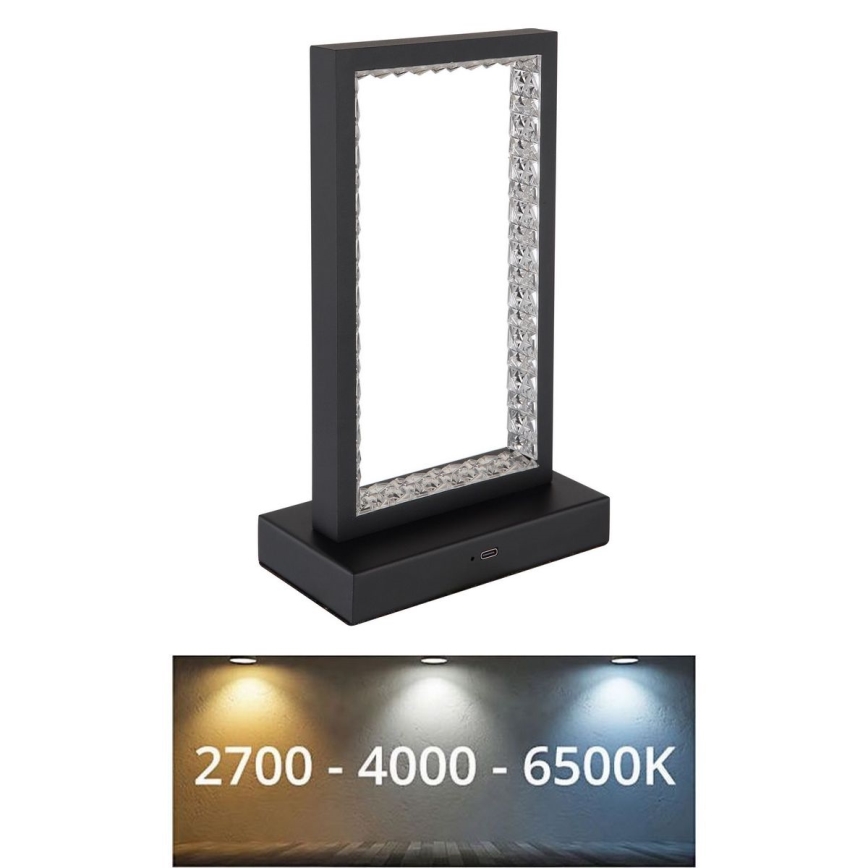 Globo - LED Ściemnialna dotykowa lampa stołowa LED/3W/3,7V 2700K/4000K/6500K 1800 mAh USB czarny
