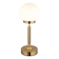Globo - LED Ściemnialna ładowalny dotykowa Lampa stołowa LED/2,5W/5V 1800mAh 2700/4000/6500K mosiądz