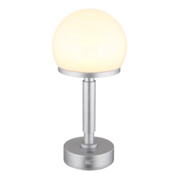 Globo - LED Ściemnialna ładowalny dotykowa Lampa stołowa LED/2,5W/5V 1800mAh 2800K srebrny