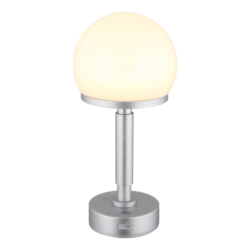 Globo - LED Ściemnialna ładowalny dotykowa Lampa stołowa LED/2,5W/5V 1800mAh 2800K srebrny