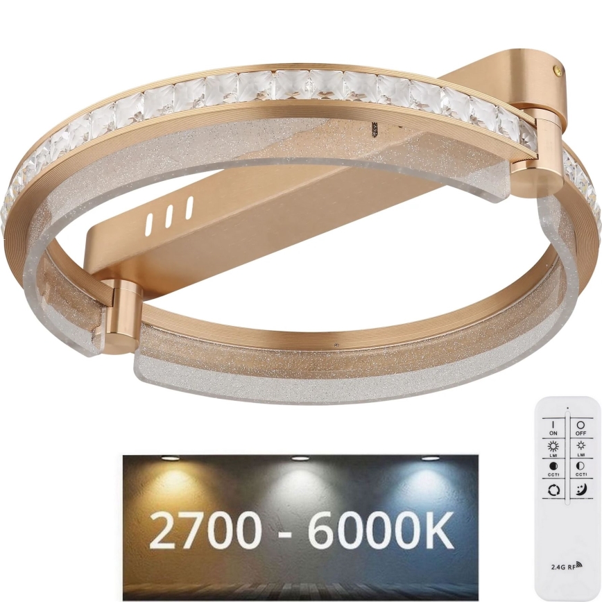 Globo - LED Ściemnialny plafon kryształowy LED/36W/230V 2700K-6000K + zdalne sterowanie