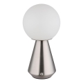 Globo - LED zewnętrzna lampa stołowa z dotykowym ściemniaczem LED/1,5W/5V 3000/4500/6500K 1800 mAh IP41 matowy chrom