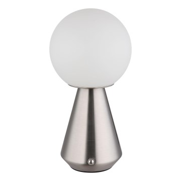 Globo - LED zewnętrzna lampa stołowa z dotykowym ściemniaczem LED/1,5W/5V 3000/4500/6500K 1800 mAh IP41 matowy chrom