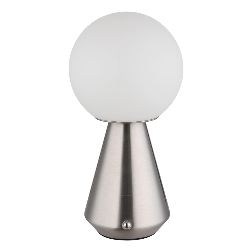Globo - LED zewnętrzna lampa stołowa z dotykowym ściemniaczem LED/1,5W/5V 3000/4500/6500K 1800 mAh IP41 matowy chrom
