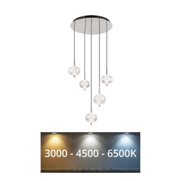 Globo - LED Żyrandol na lince 5xLED/6,6W/230V 3000/4500/6500K