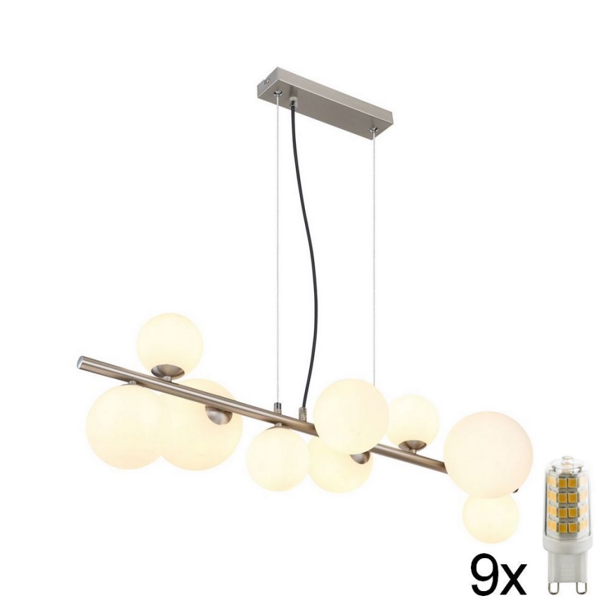 Globo - LED Żyrandol na lince 9xG9/3W/230V matowy chrom
