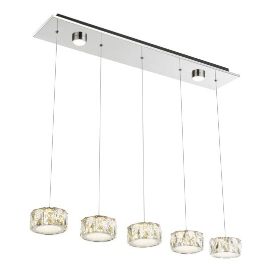 Globo - LED Żyrandol na lince LED/52W/230V 4000K chrom błyszczący/przezroczysty