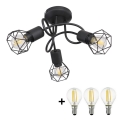 Globo - LED Żyrandol natynkowy 3xE14/6W/230V czarny