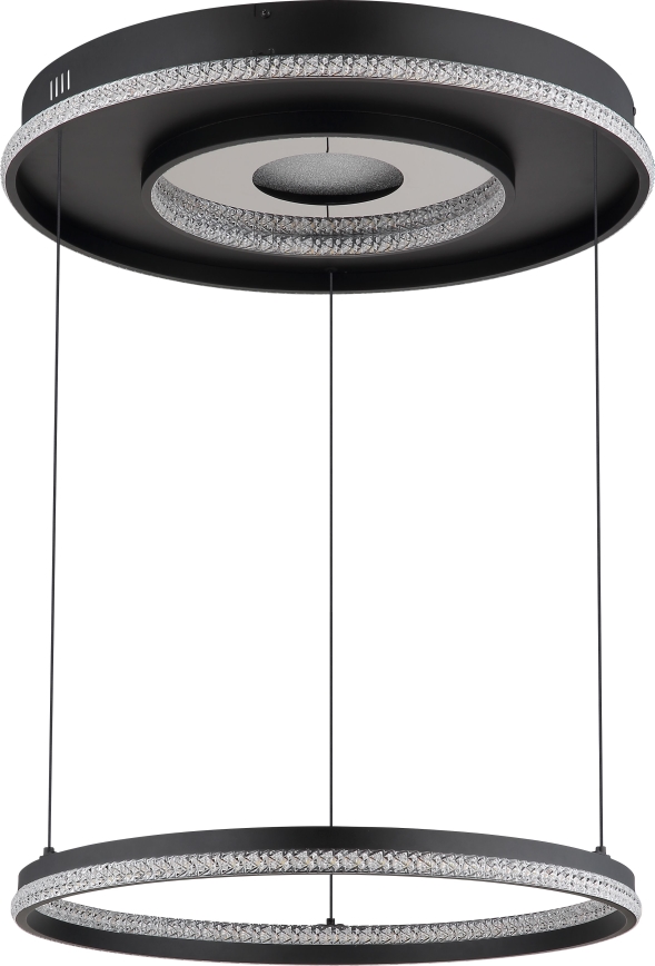 Globo - LED Żyrandol ściemnialny na lince LED/54W/230V 2700-6500K śr. 60 cm czarny + pilot zdalnego sterowania