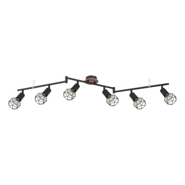 Globo - Oprawa punktowa 6xE14/40W/230V czarna/brązowa