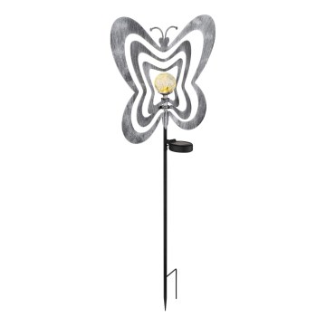 Globo - Oprawa solarna LED/3V IP44 300 mAh srebrny motyl