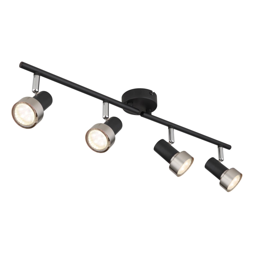 Globo - Oświetlenie punktowe  4xGU10/25W/230V czarny/srebrny