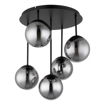 Globo - Przysufitowy żyrandol 5xE14/25W/230V czarny