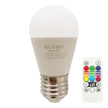 Globo - Ściemnialna żarówka LED RGBW E27/6W/230V 3000K + pilot zdalnego sterowania