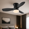 Globo - Ściemnialny wentylator sufitowy LED/15W/230V 2700-6500K czarny + pilot zdalnego sterowania