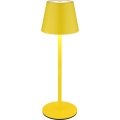 Globo - sterowana dotykowo, ściemnialna, ładowalna lampa stołowa zewnętrzna 3 w 1 LED/3W/5V 3000/4000/5000K IP54 1800 mAh żółta