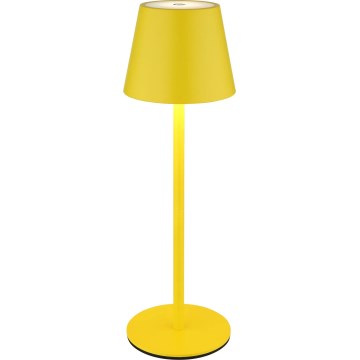 Globo - sterowana dotykowo, ściemnialna, ładowalna lampa stołowa zewnętrzna 3 w 1 LED/3W/5V 3000/4000/5000K IP54 1800 mAh żółta