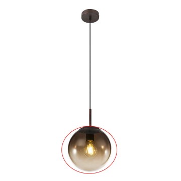 Globo - Zamienny klosz do żyrandola, średnica 20 cm, dymno‑brązowy