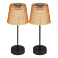 Globo - ZESTAW 2x LED Lampa solarna LED/0,06W/3V IP44 40 mAh pomarańczowa