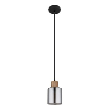 Globo - Żyrandol na lince 1xE27/25W/230V czarny śr. 12 cm