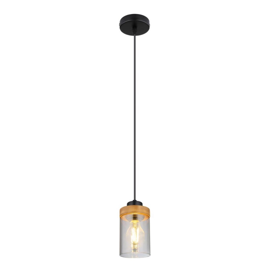 Globo - Żyrandol na lince 1xE27/40W/230V metal/drewno