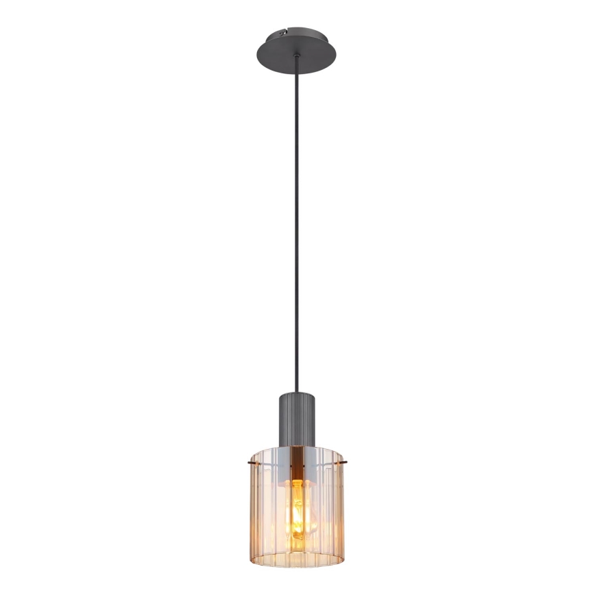 Globo - Żyrandol na lince 1xE27/40W/230V śr. 18 cm brązowy
