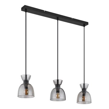 Globo - Żyrandol na lince 3xE14/40W/230V czarny/dymny