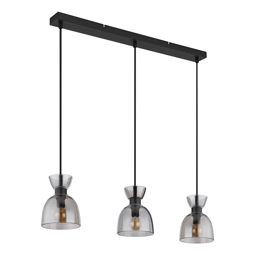 Globo - Żyrandol na lince 3xE14/40W/230V czarny/dymny