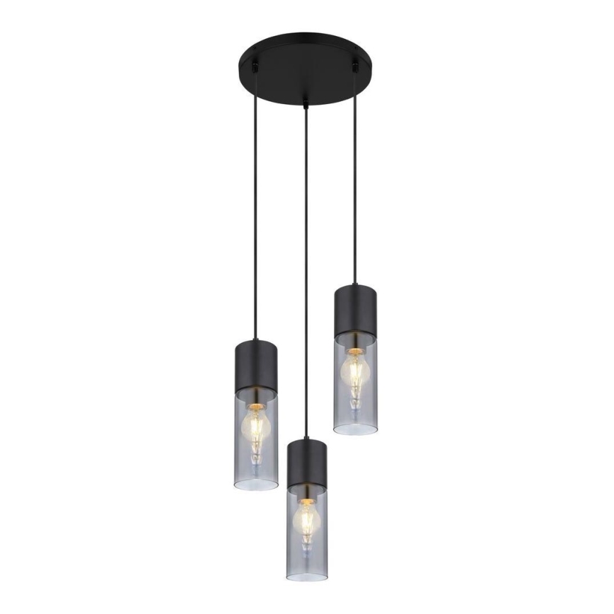 Globo - Żyrandol na lince 3xE27/25W/230V śr. 30 cm czarny