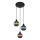 Globo - Żyrandol na lince 3xE27/25W/230V śr. 36 cm miedź/zielony/niebieski