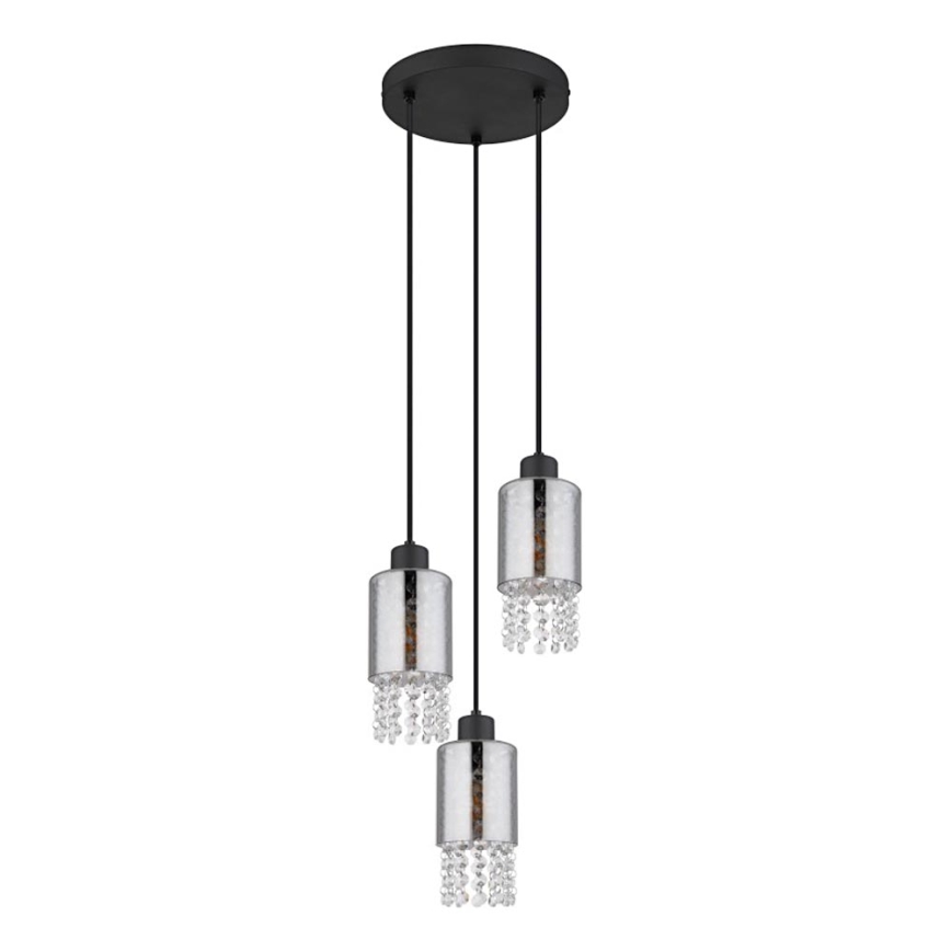Globo - Żyrandol na lince 3xE27/40W/230V śr. 25 cm czarny