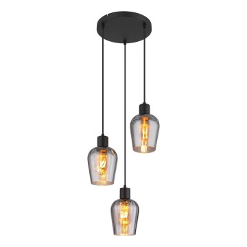 Globo - Żyrandol na lince 3xE27/40W/230V śr. 28,5 cm czarny