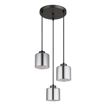 Globo - Żyrandol na lince 3xE27/60W/230V chrom błyszczący śr. 33 cm