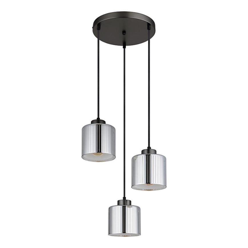 Globo - Żyrandol na lince 3xE27/60W/230V chrom błyszczący śr. 33 cm