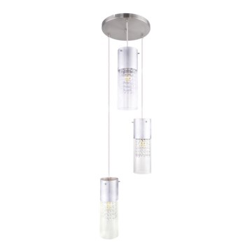 Globo - Żyrandol na lince 3xE27/60W/230V śr. 30 cm srebrny