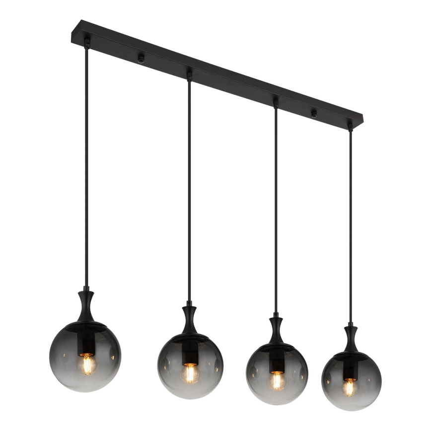 Globo - Żyrandol na lince 4xE27/10W/230V czarny