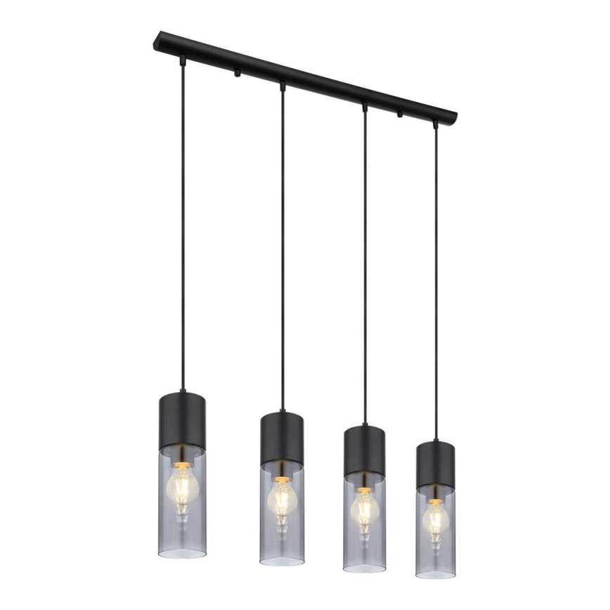 Globo - Żyrandol na lince 4xE27/25W/230V czarny