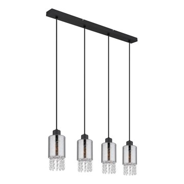 Globo - Żyrandol na lince 4xE27/40W/230V czarny