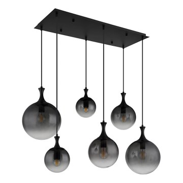 Globo - Żyrandol na lince 6xE27/10W/230V czarny