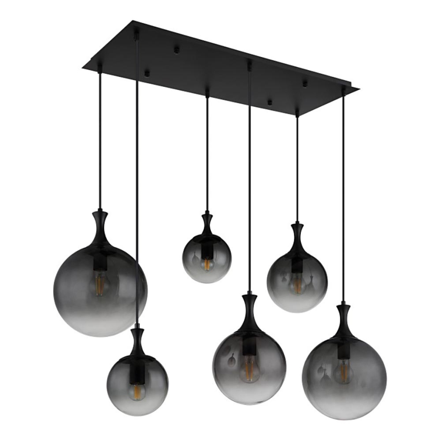 Globo - Żyrandol na lince 6xE27/10W/230V czarny
