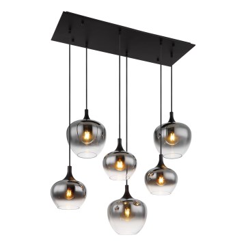 Globo - Żyrandol na lince 6xE27/40W/230V czarne