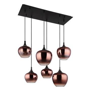 Globo - Żyrandol na lince 6xE27/40W/230V miedziany