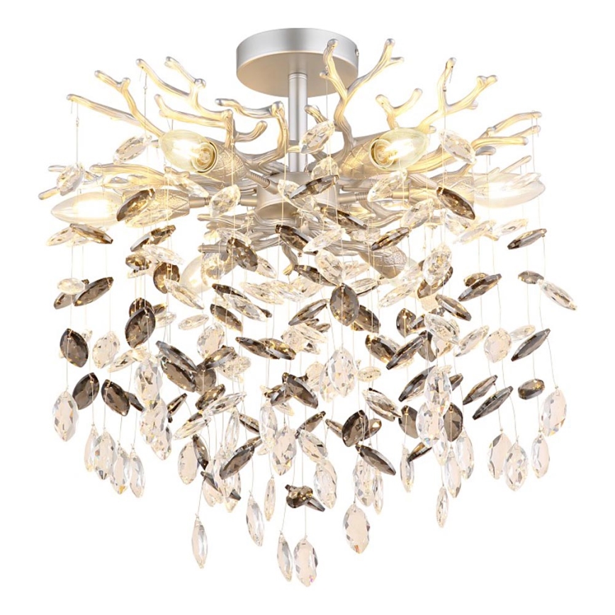 Globo - Żyrandol na pręcie 6xE14/40W/230V srebrny