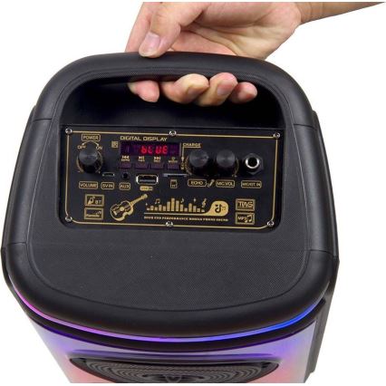 Głośnik akumulatorowy LED RGB z mikrofonem 400W/2400 mAh + zdalne sterowanie