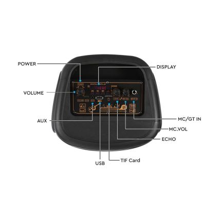 Głośnik akumulatorowy LED RGB z mikrofonem 400W/2400 mAh + zdalne sterowanie