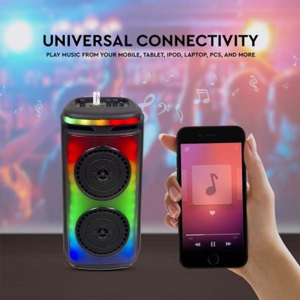 Głośnik akumulatorowy LED RGB z mikrofonem 400W/2400 mAh + zdalne sterowanie