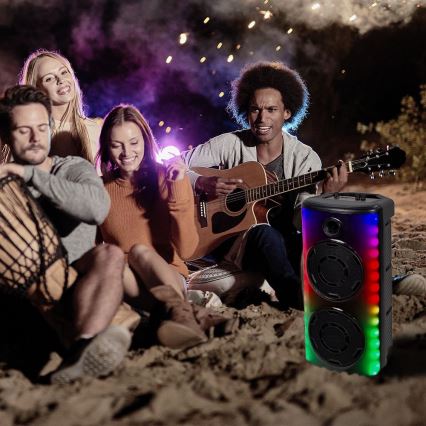 Głośnik akumulatorowy LED RGB z mikrofonem 600W/2400 mAh + zdalne sterowanie