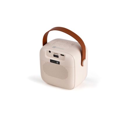 CONNECT IT CSP-1010-BG - Głośnik LED RGB z bezprzewodowymi mikrofonami 2Mic 5W/1200 mAh + 2x 400 mAh kremowy/złoty