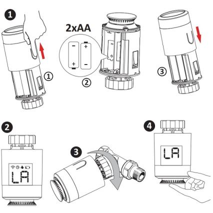 Głowica termostatyczna Wi-Fi ZigBee 2xAA/3V Tuya