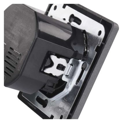 Gniazdko domowe z USB-A+USB-C francuskie 250V/16A antracyt